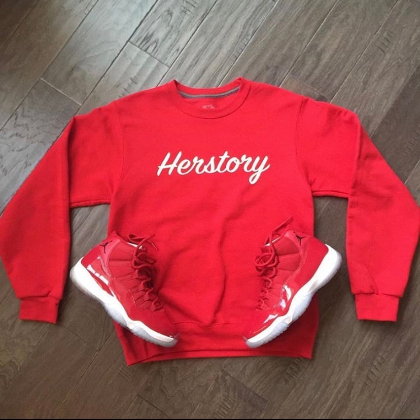 Image of Herstory  Sweatshirt - Cherry Red