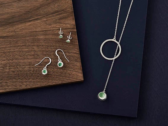 Enamel lariat necklace