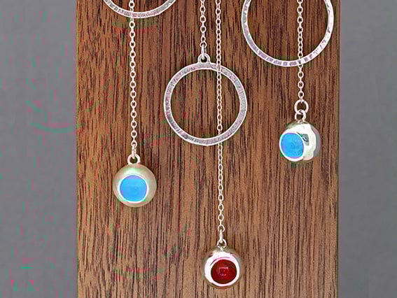 Enamel lariat necklace