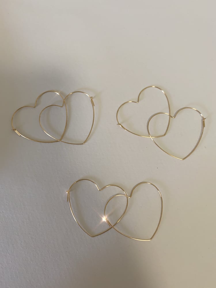 Image of -;- heart hoops -;-