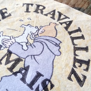 NE TRAVAILLEZ JAMAIS (Version 3) - Patch impression lino sur coton