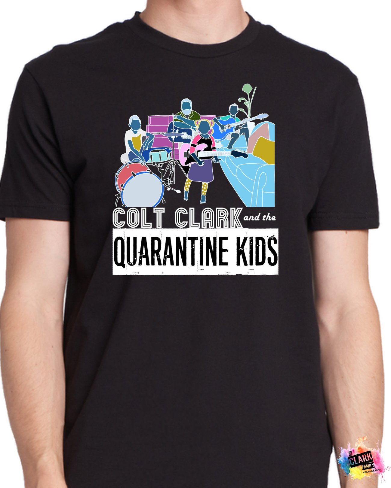 “Colt Clark & The Quarantine Kids” Black Tee | The Clark Family Creative