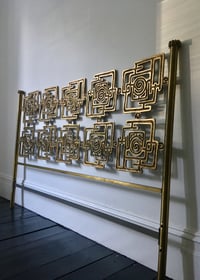 Image 5 of Headboard with Cast Bronze Sculpture by Frigerio, Italy, 1968