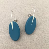 Image 1 of blue oval drop earrings