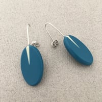 Image 2 of blue oval drop earrings