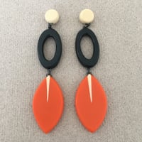 Image 1 of leaf drop long earrings 