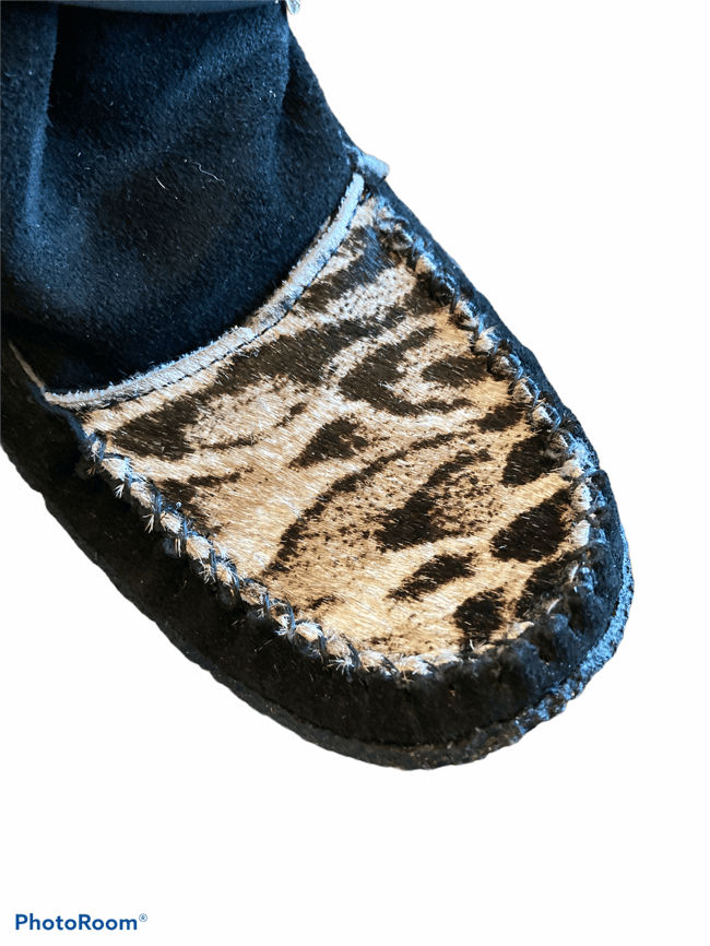 Lined lace up - Black moosehide "rough-out"