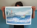 THE GIRL AND THE DINOSAUR - A2 Giclée Print  - Out To Sea