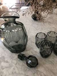 Image 1 of Ensemble verres carafe gris fumé 