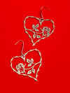 HEART AND ROSE DROP EARRINGS 