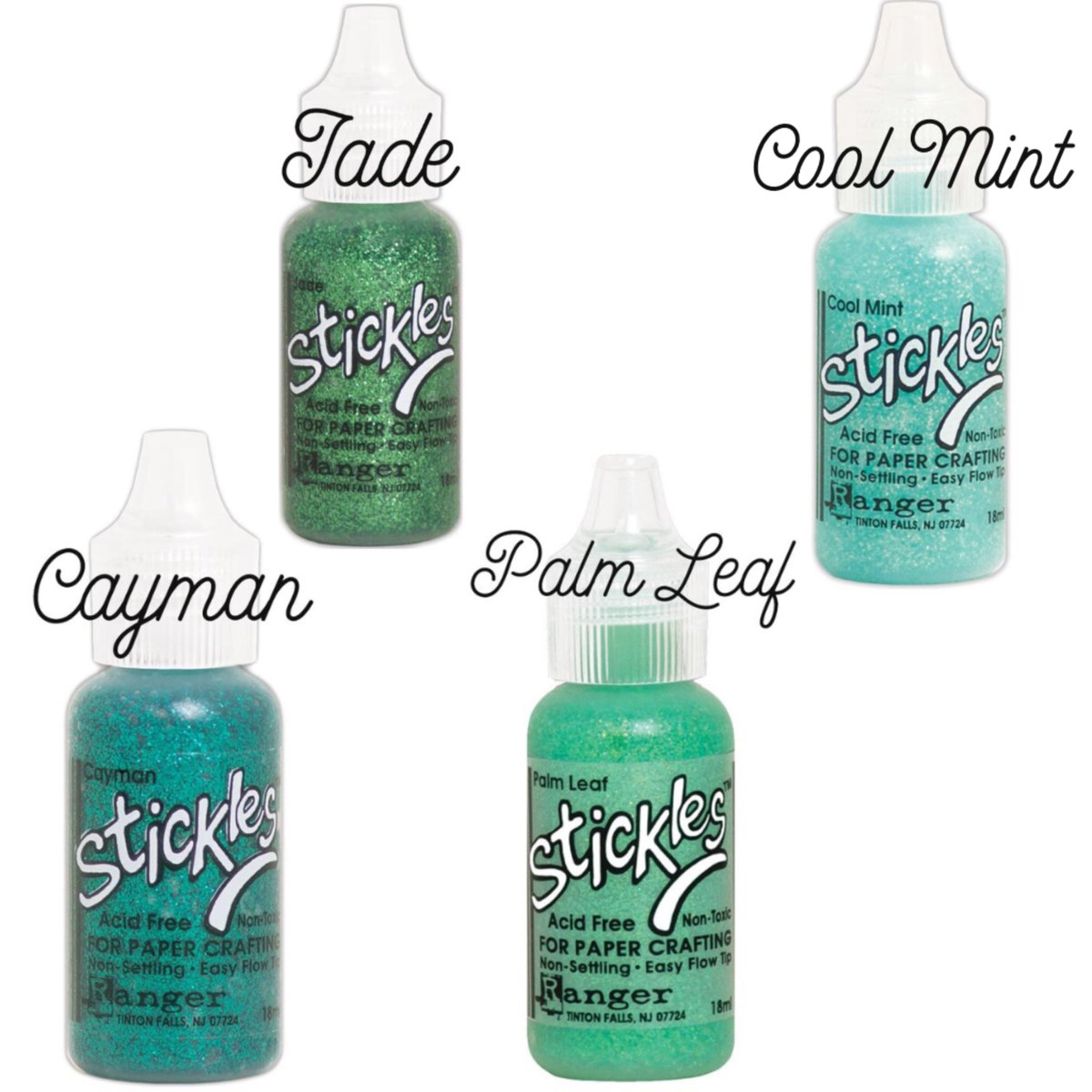 Stickles Glitter Glue 4-Color Bundle: Gold, Green, Cranberry, Stardust