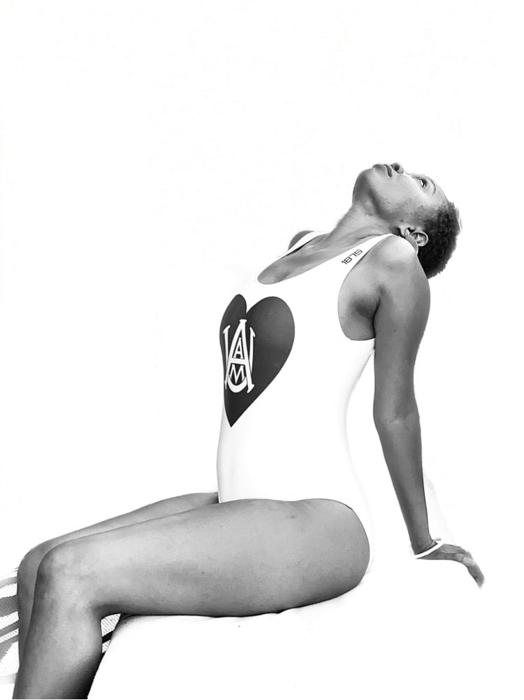 Image of AAMU LOVE One-Piece Swimsuit WHITE