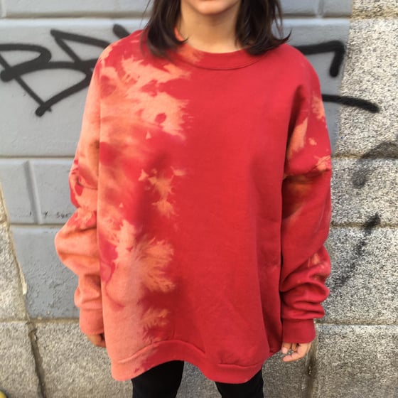 Image of UPCYCLING RED CREWNECK HOODIE