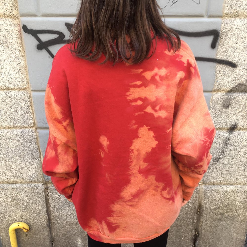 Image of UPCYCLING RED CREWNECK HOODIE