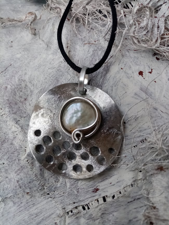 Collar perla espuma de mar