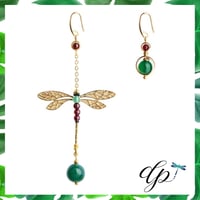 Dragonfly asymmetrical earrings