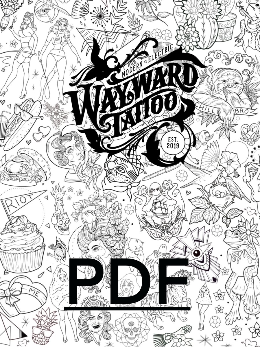 Download Print-at-Home/Tablet use PDF Coloring book! | Wayward Tattoos