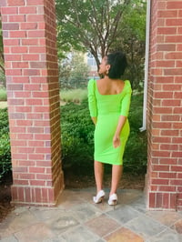 Image 3 of Sorry, Not Sorry Neon Green Bodycon Dress