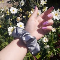 Grey Satin Scrunchie