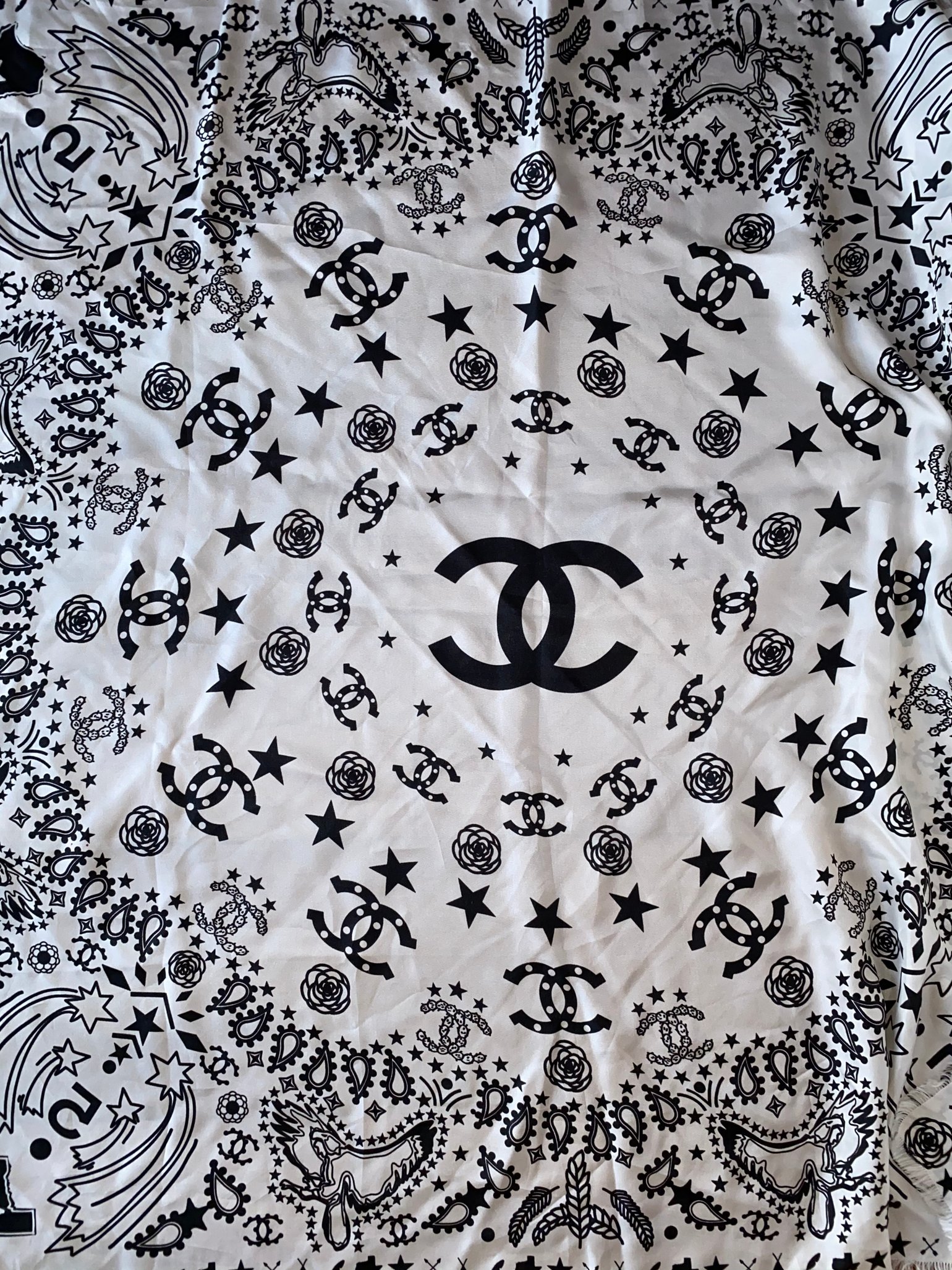 Chanel best sale print scarf