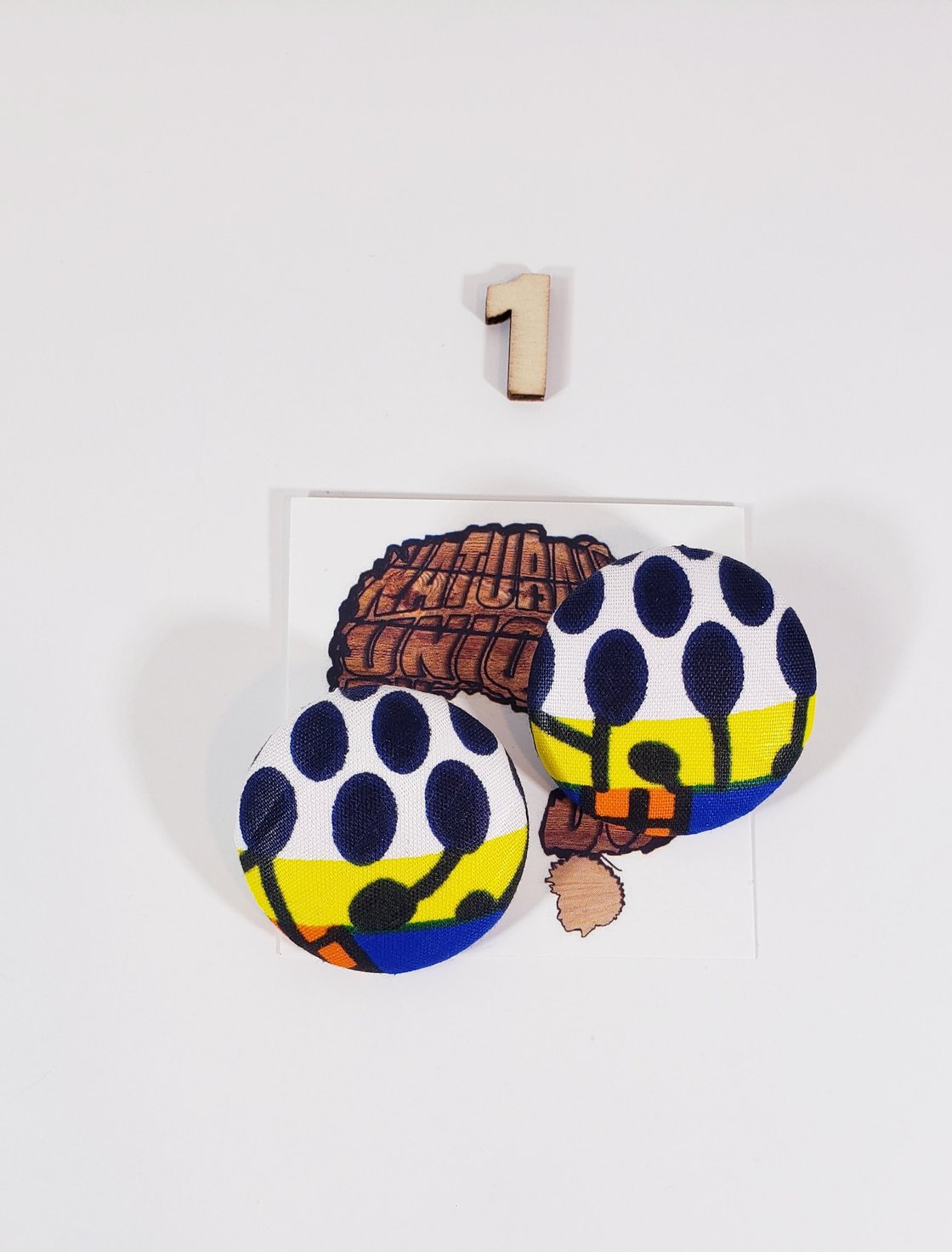 Image of Funky Print Button Earrings