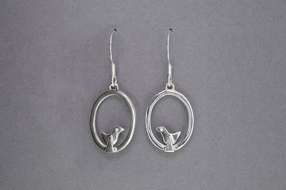 Bird drop earrings Round/Oval