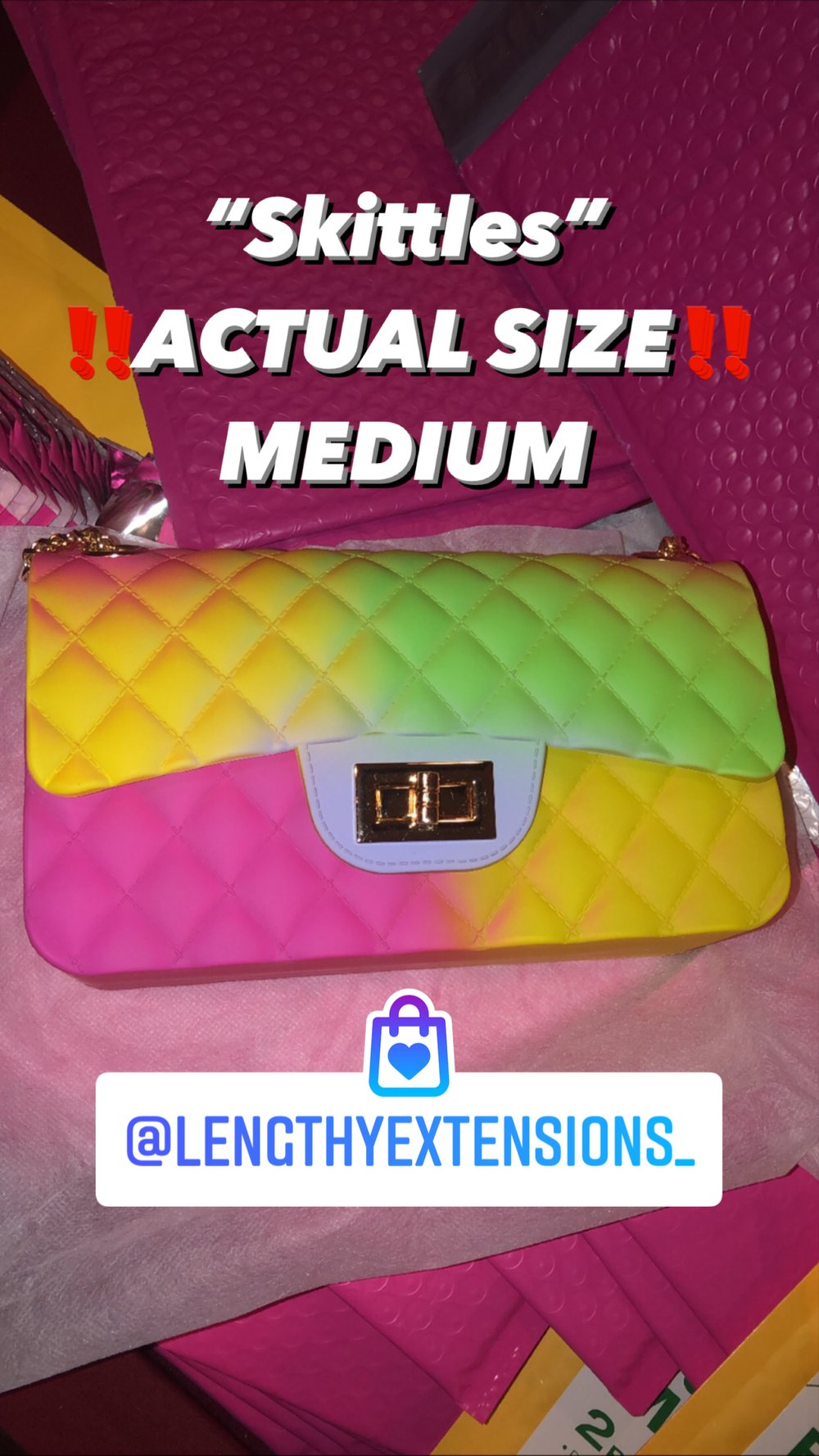 Image of “Chromatic Colors” Lengthy Lady Bag (Skittles🍬)