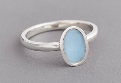 Oval 1/2 cup enamel ring