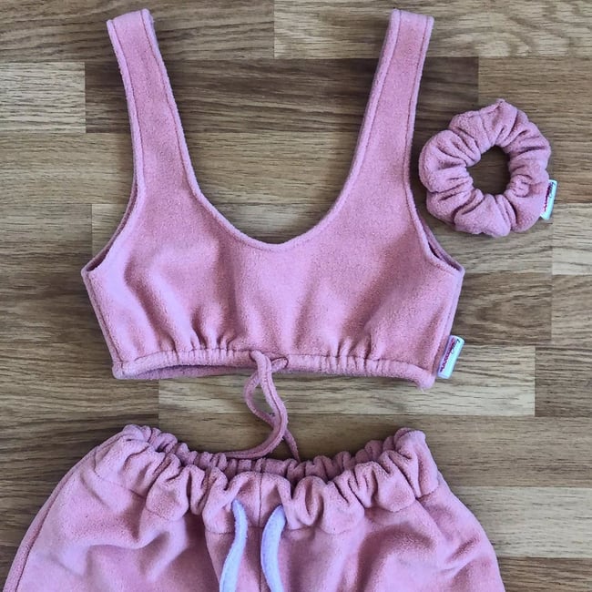 Multiple colours* Fleece Drawstring Crop Tops