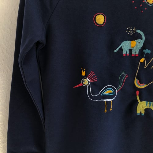 Image of Hybrid animals - Damaja Kids sweatshirt / one of a kind, original hand embroidery on organic cotton