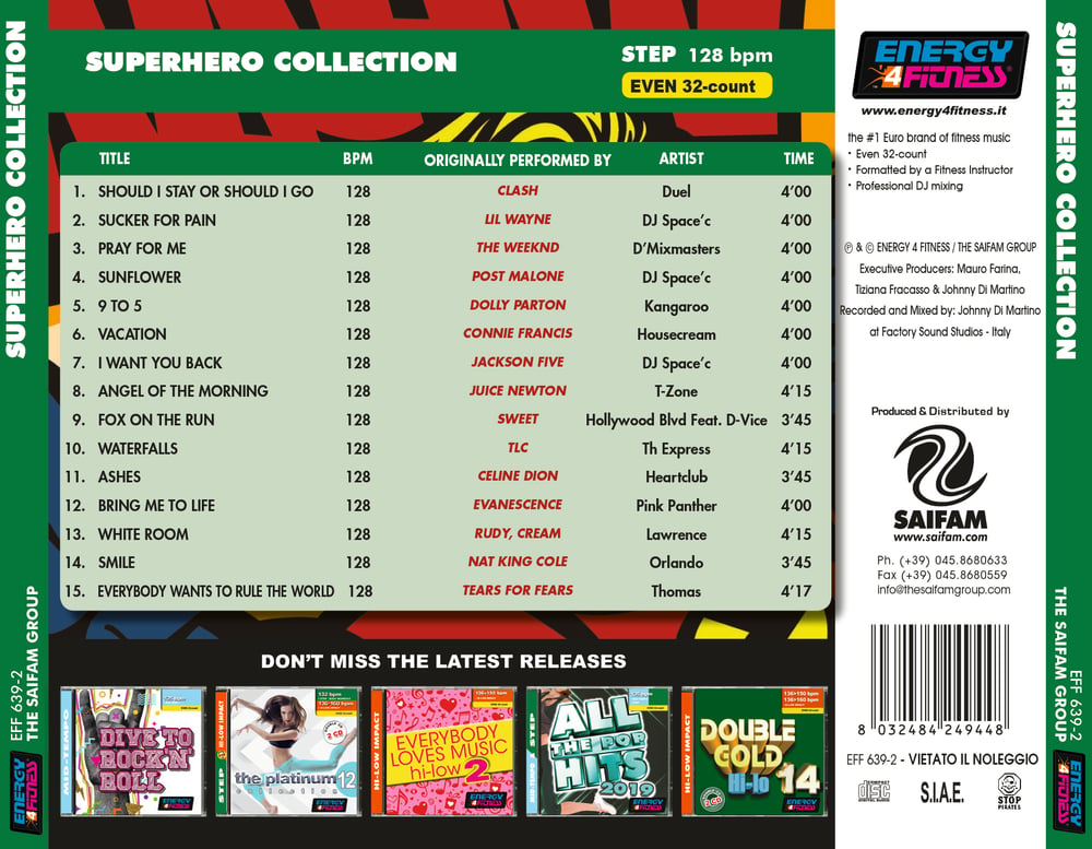 EFF639-2 // SUPER HERO COLLECTION (MIXED CD COMPILATION 128 BPM)