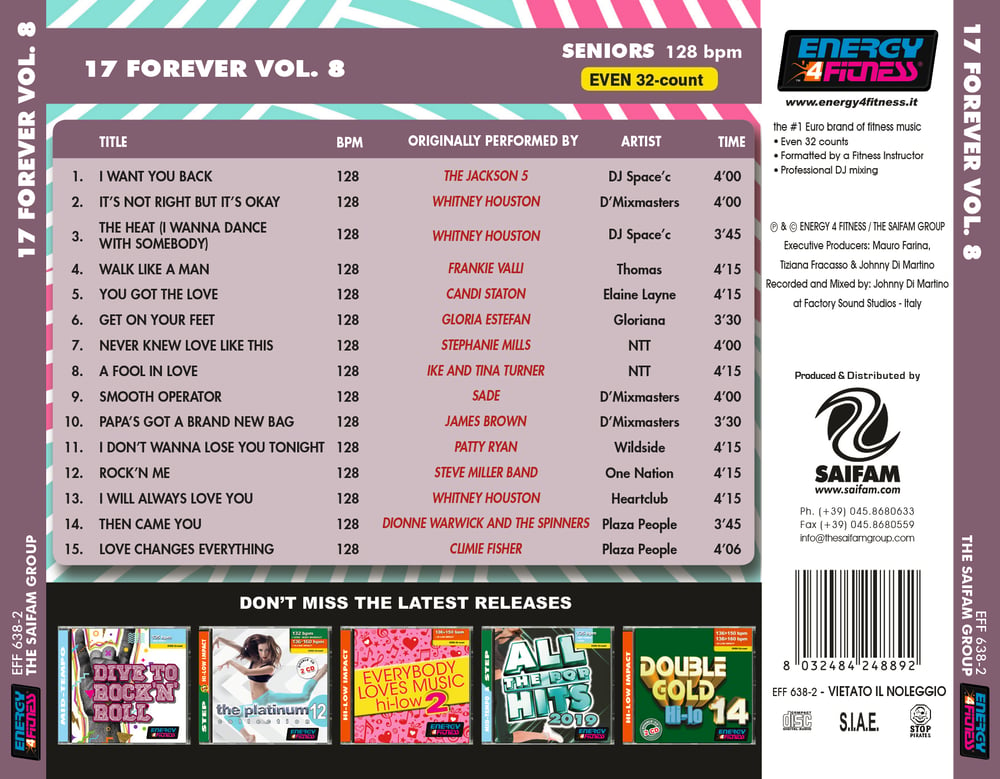 EFF638-2 // 17 FOREVER VOL. 8 (MIXED CD COMPILATION 128 BPM)