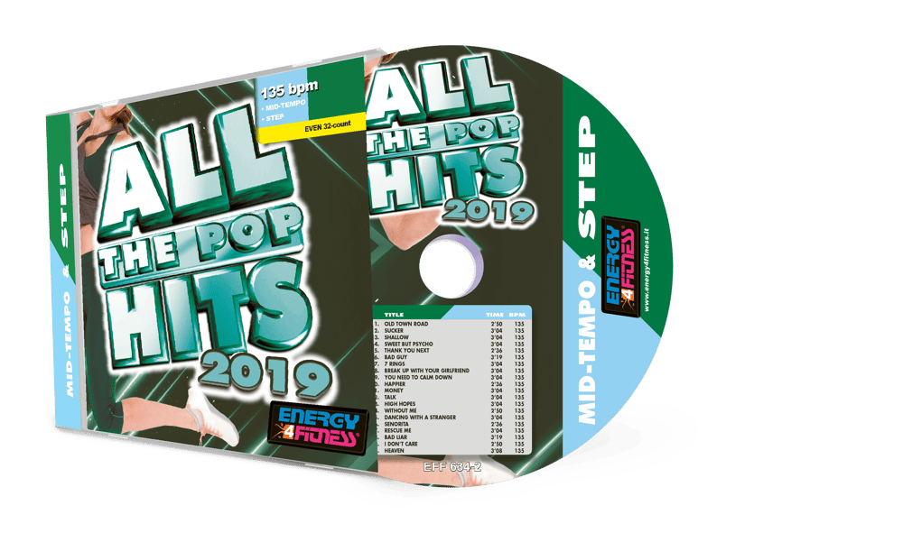 EFF634-2 // ALL THE POP HITS 2019 (MIXED CD COMPILATION 135 BPM)