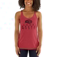 Image 2 of Women's Eye Love House racerback tank - available in black, red, & white