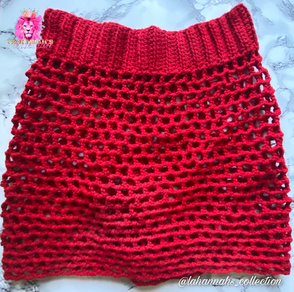 Image of Mesh Crochet Beach Cover Up (Red)
