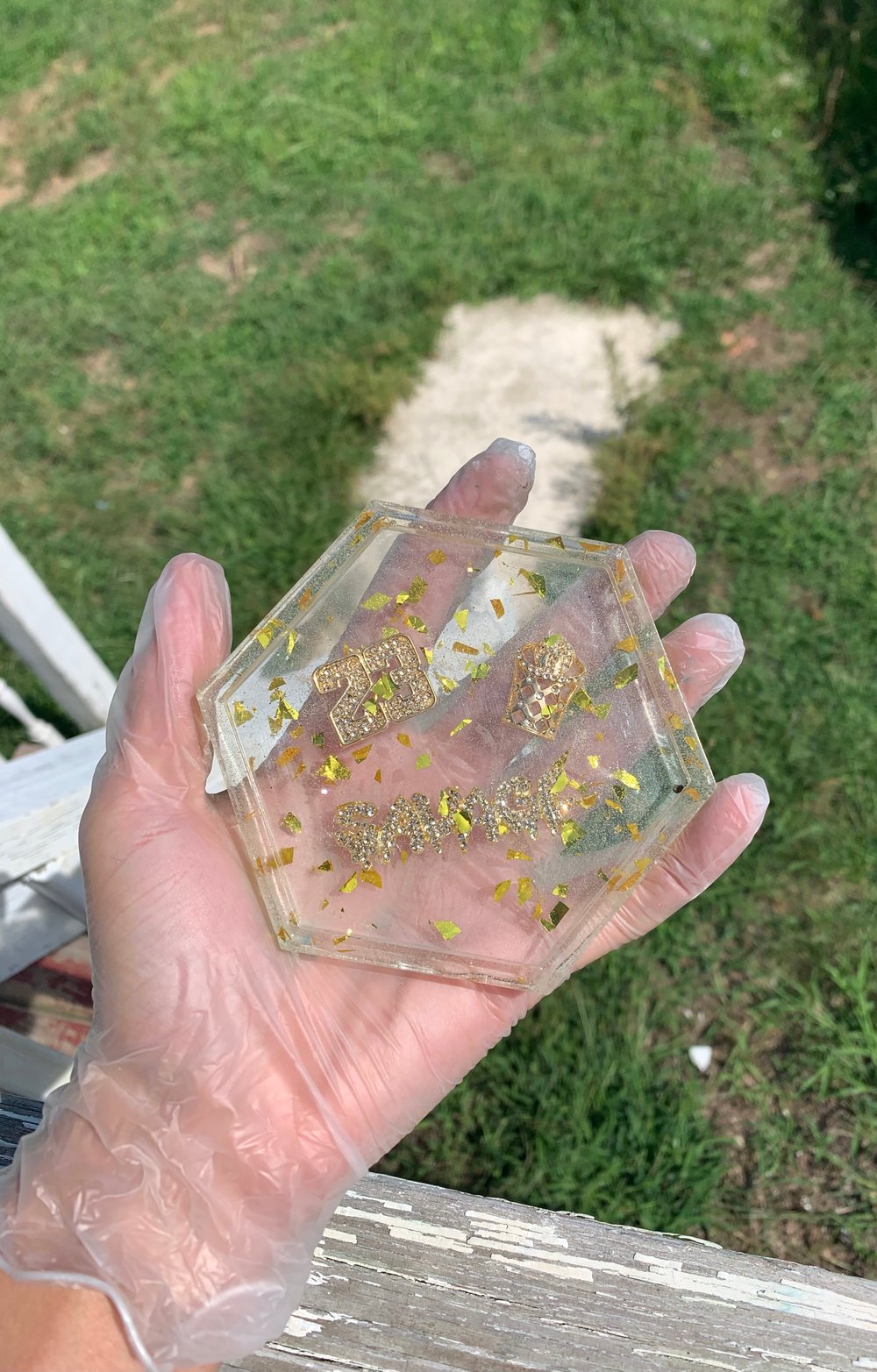Image of Golden Resin Ashtray 