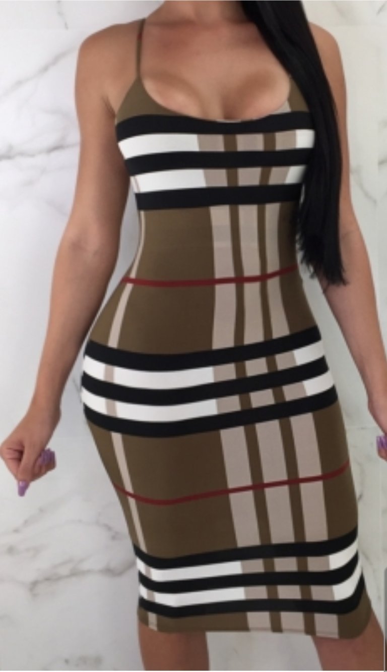 Thin Strap Brown Sexy Dress