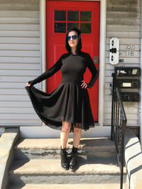 Image 2 of Hooded Sheer Cutout Dress 