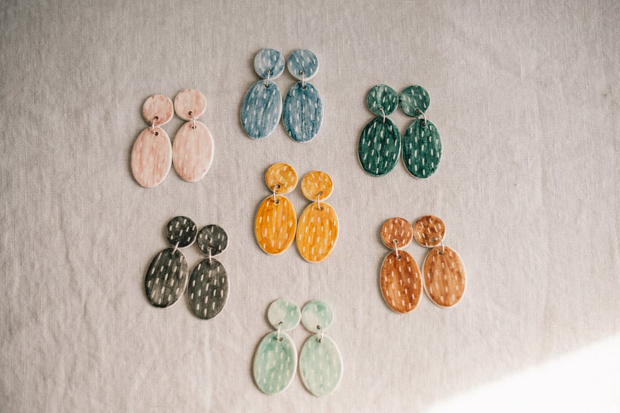 Image of CLAY EARRINGS: Modelo Speckled