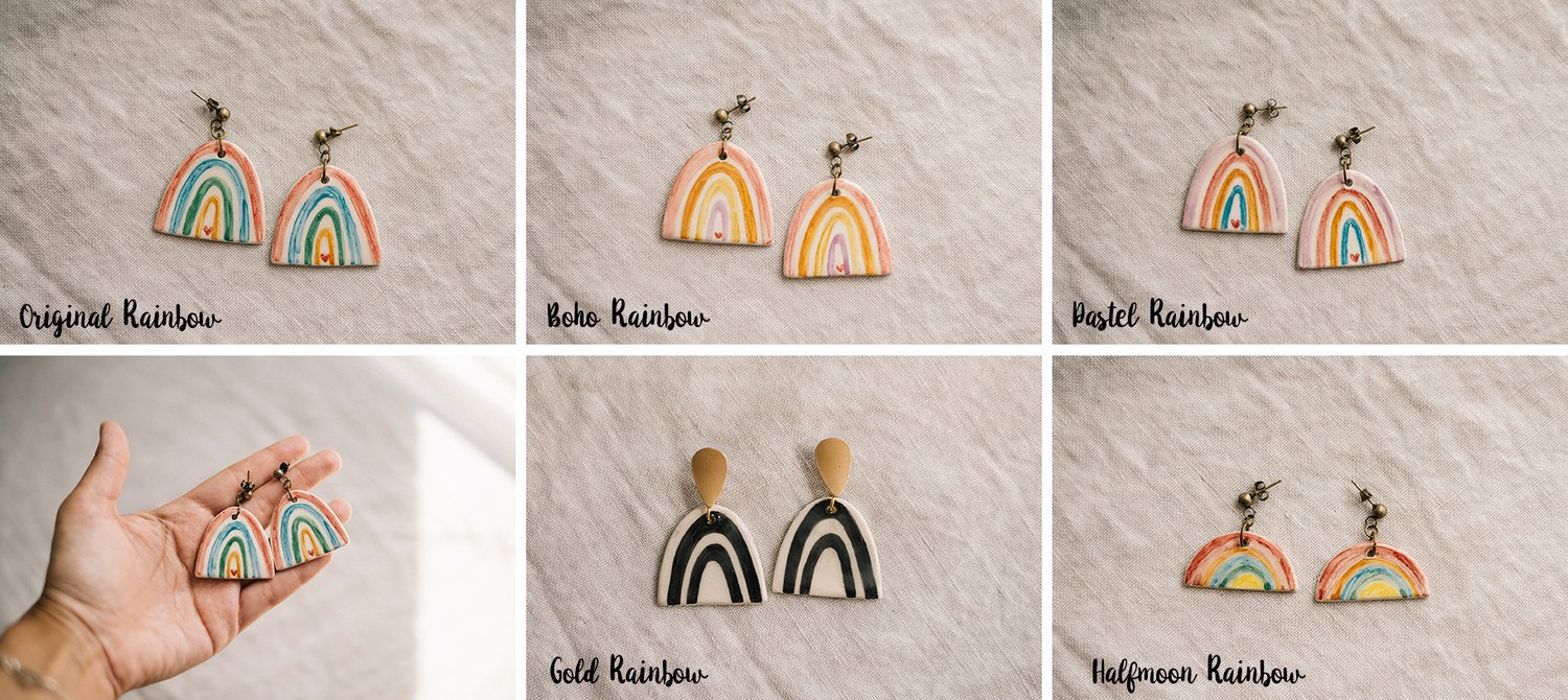 Image of CLAY EARRINGS: Molelo BOHO RAINBOW