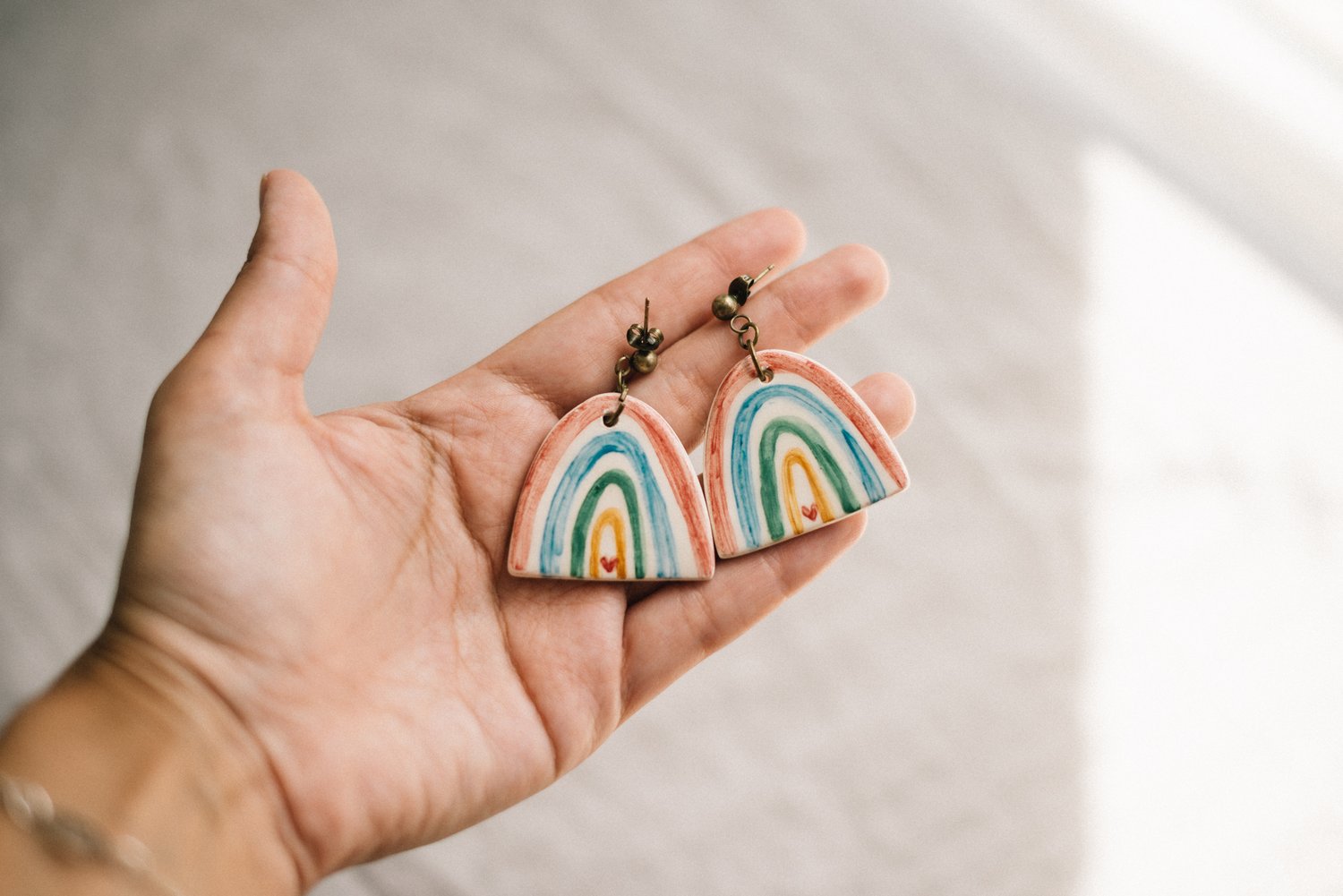 Image of CLAY EARRINGS: Molelo BOHO RAINBOW