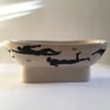 Large Oblong Swimmers Footed Bowl