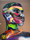 Abstract Portrait Study Neon Genderless. 