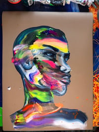 Image 1 of Abstract Portrait Study Neon Genderless. 