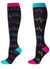  24k Scrubs ECG Compression Socks | Medical Themed Compression Socks | 20-30 mm Hg Compression Socks