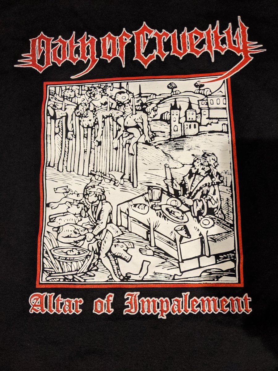 Image of Oath of Cruelty WHITE OR BLACK "Altar of Impalement" shirt