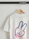 White - Two fingers up Kanji t-shirt
