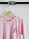 E11evens - Pink chequered circle t-shirt