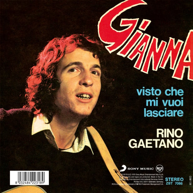 COM139 // RINO GAETANO - Gianna / Visto Che Mi Vuoi Lasciare (VINILE 45 GIRI / 7 POLLICI)
