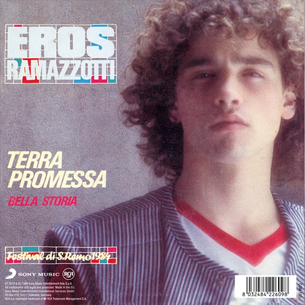 COM155 // EROS RAMAZZOTTI - Terra Promessa / Bella Storia (VINILE 45 GIRI / 7 POLLICI)
